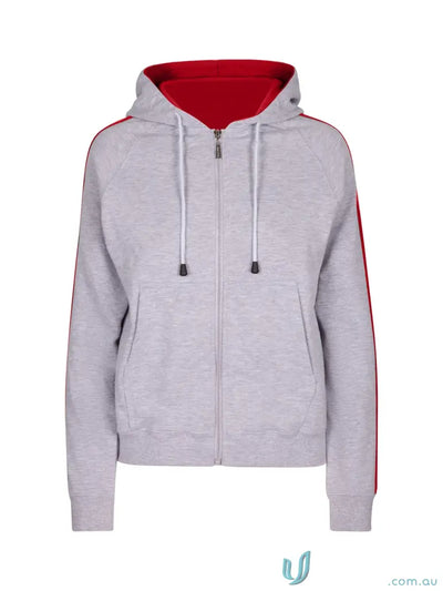 Active Outerwear - Discover the Ultimate Active Outerwear F600UN Ladies Unbrushed Fleece Sweater in Grey Marle/Red