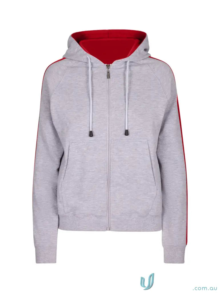 Active Outerwear - Discover the Ultimate Active Outerwear F600UN Ladies Unbrushed Fleece Sweater in Grey Marle/Red