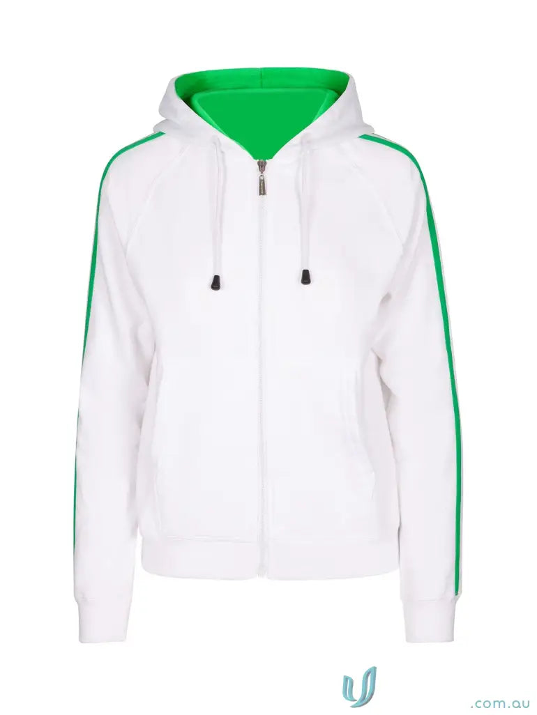 Active Outerwear - Discover the Ultimate Active Outerwear F600UN Ladies Unbrushed Fleece Sweater in White/Emerald