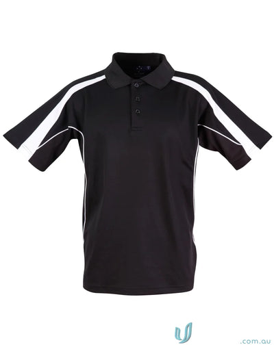 Black PS53 Legend Mens short sleeve polo with white accents from Legend Mens Truedry