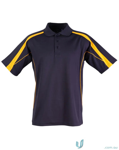 Navy Legend Polo mens short sleeve polo with gold accents for ps53 Legend Mens Truedry