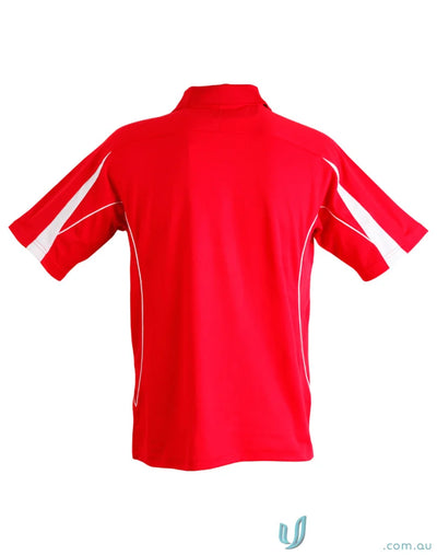 Red and white short-sleeve polo shirt from PS53 Legend Mens Truedry collection