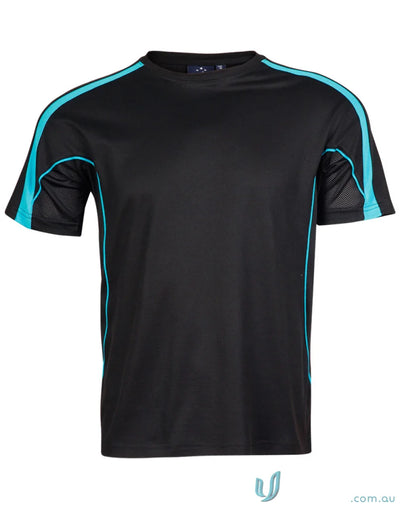 Black and turquoise Legend Tee athletic t-shirt for work uniforms or casual uniforms