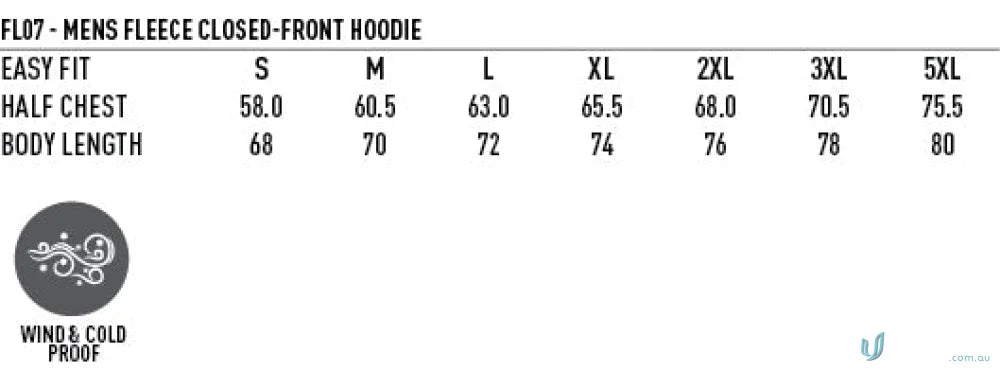 Clothing size chart for LIDS LHC EMB Navy Hoodie, perfect fleecy hoodie for uniforms