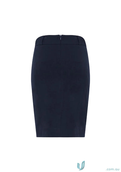 Navy blue pencil skirt from the Loren Stretch Skirt collection by Biz Collection Loren