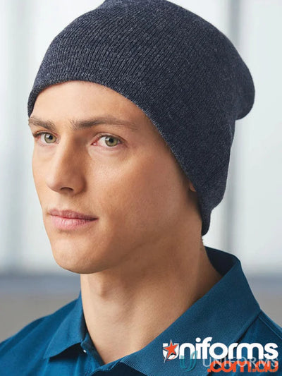Dark gray knit beanie from Wining Spirit Marl, the perfect blend ch22 marl slouch style