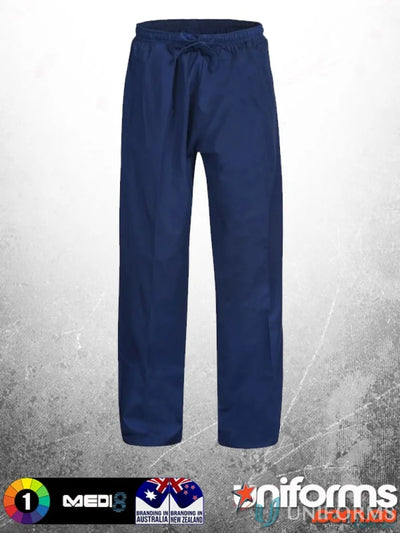 Navy blue Medi8 Unisex Reversible Scrub Pants with reinforced stress points