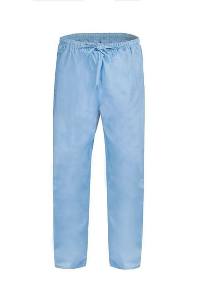 Medi8 unisex scrub pant in light blue with adjustable fabric ties