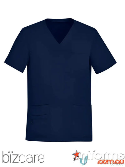 Biz Collection CST945MS Avery V-Neck Scrub Top in navy