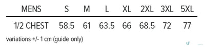 Men’s Buller Jacket size chart for workwear and uniforms, see your perfect fit