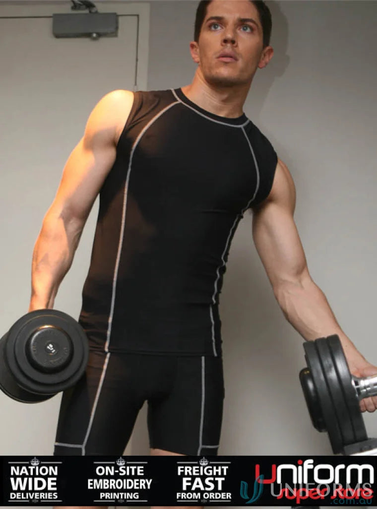 Bocini CK931 Mens Compression Cropped Shorts