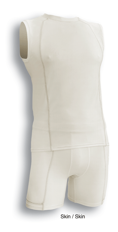 Bocini CK931 Mens Compression Cropped Shorts in SKIN