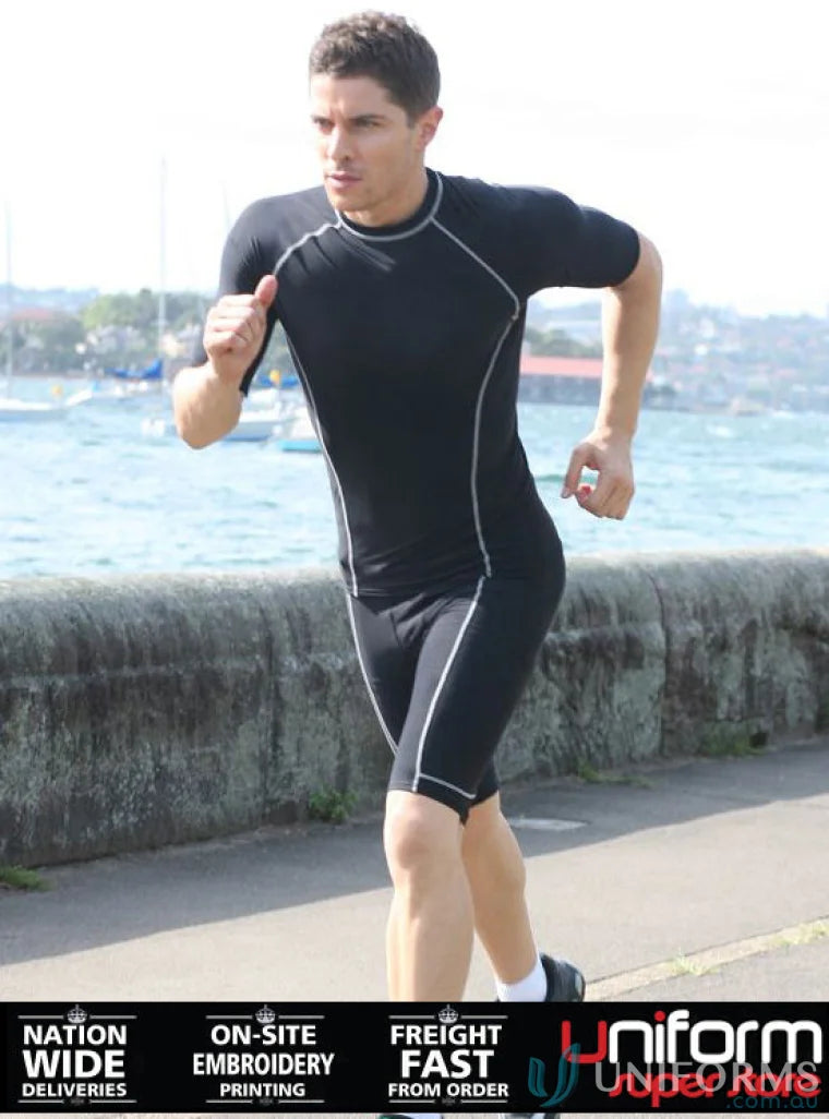 Bocini CT0982-PNW Mens Compression S/S Top front product image