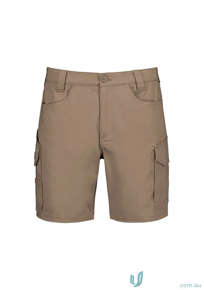 Khaki cargo shorts from Mens Essential Stretch Cargo for ultimate men’s stretch comfort