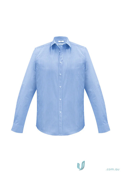 Light blue mens euro long sleeve dress shirt for a sleek style look