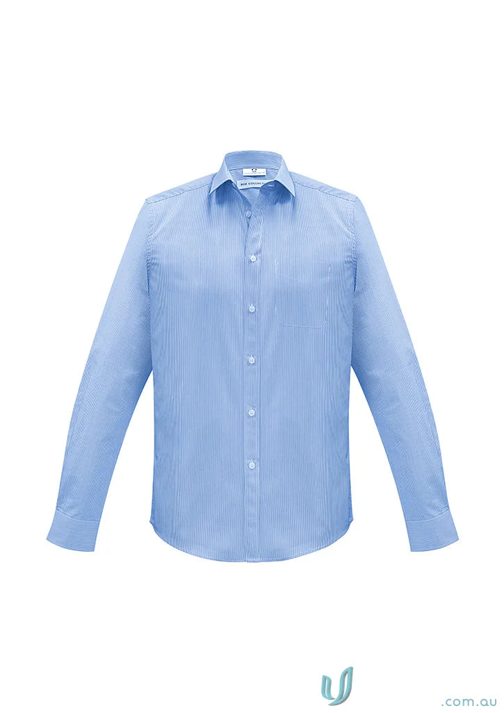 Light blue mens euro long sleeve dress shirt for a sleek style look
