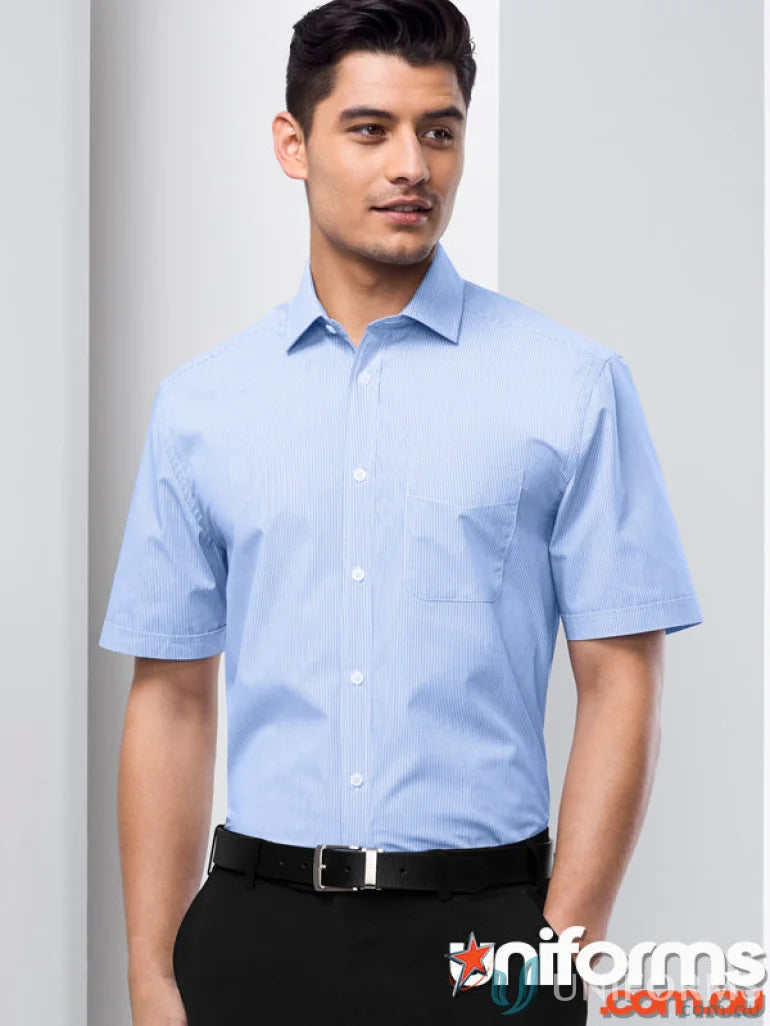 Light blue mens Euro short sleeve dress shirt for Mens Euro SS Shirt s812ms collection