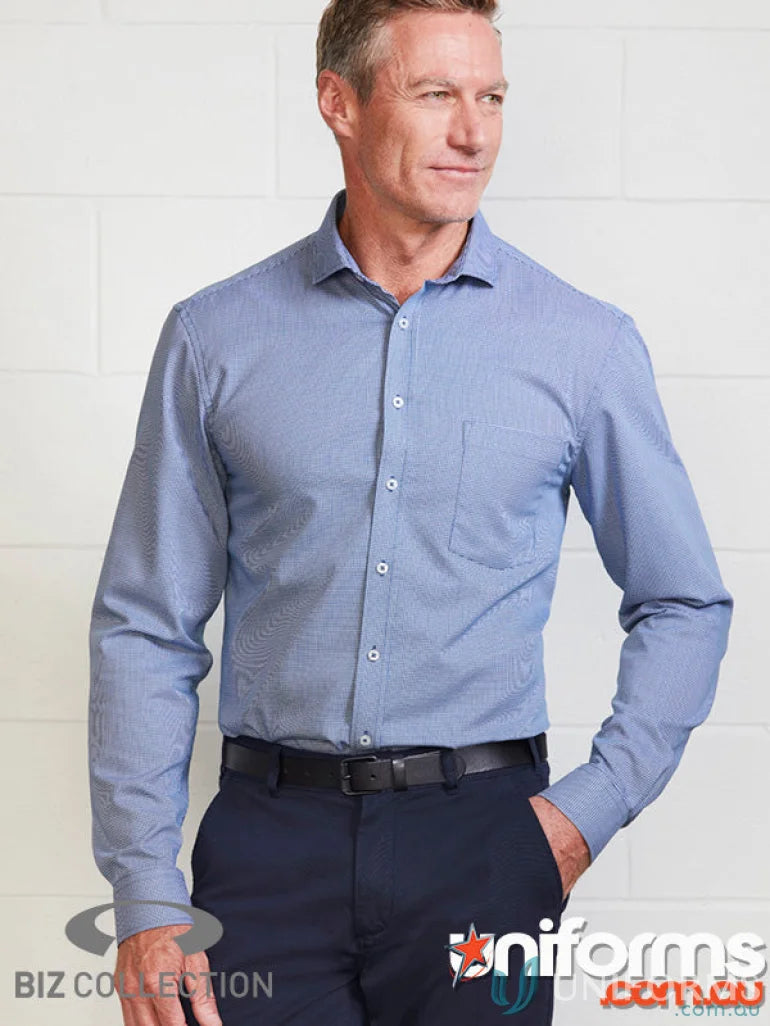 Man wearing Mens Jagger LS Shirt in easy-care fabric from Biz Collection