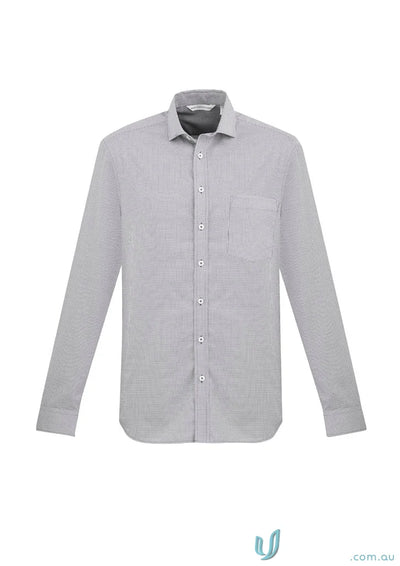 Gray long-sleeved Jagger LS Shirt from Biz Collection in easy-care fabric