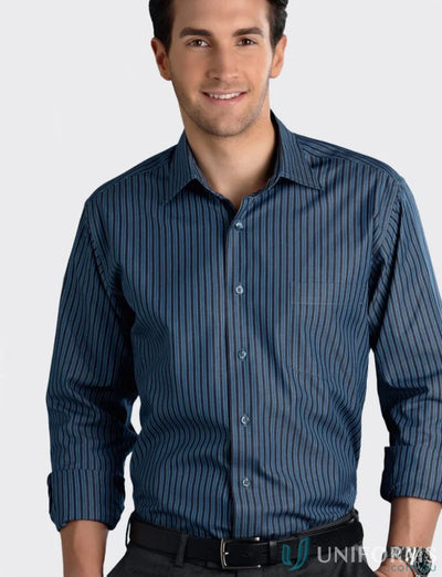 Mens LS Bold Stripe Shirt 442-jk keval mens long sleeve casual shirt
