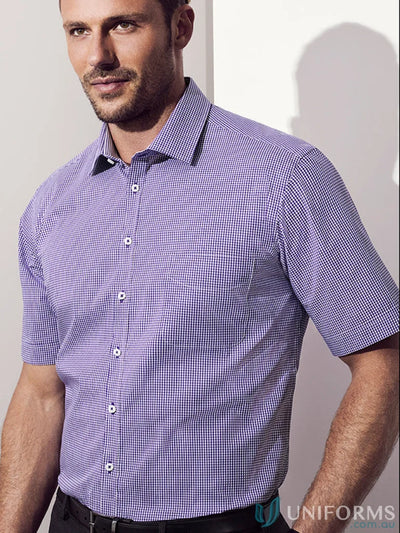 Men’s Newport SS Shirt in checkered style great for a gentle machine wash