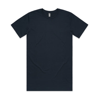 Black crew neck t-shirt with short sleeves and a ribbed neckline, made of cotton.