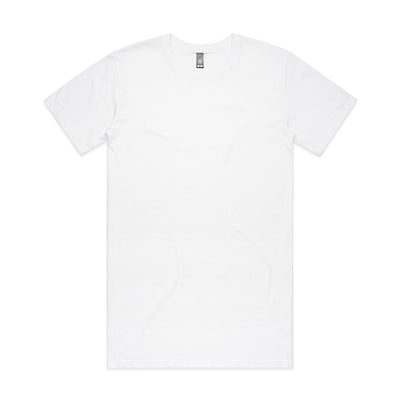 White v-neck t-shirt with short sleeves and a relaxed fit.