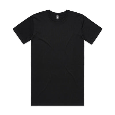 Black v-neck t-shirt with short sleeves and a small white tag on the back.