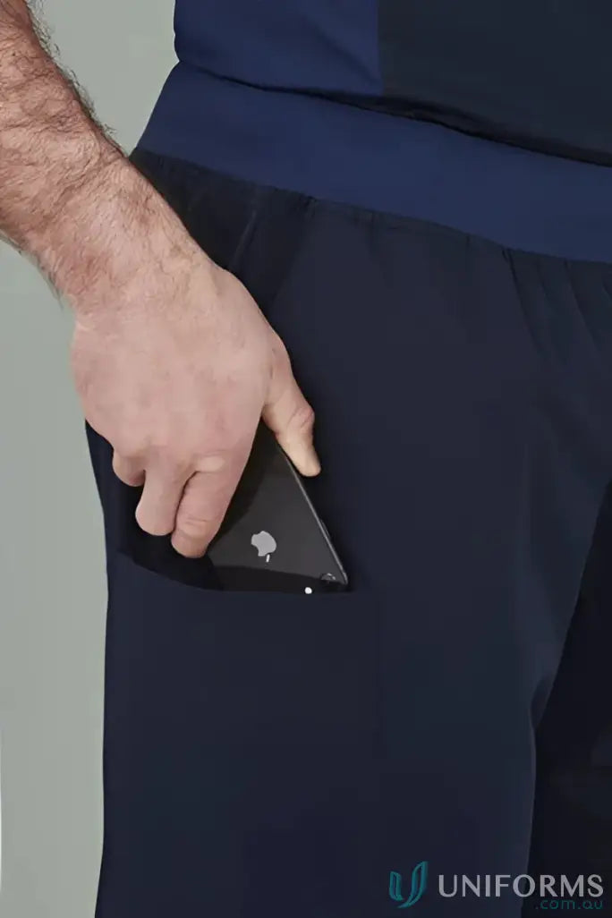 Navy Riley Slim Leg Jogger Scrub Pant with phone pocket perfect for jogger scrub pant style