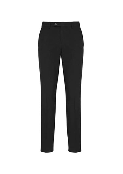 Mens classic slim BS720M pant: black tailored straight-leg with front crease