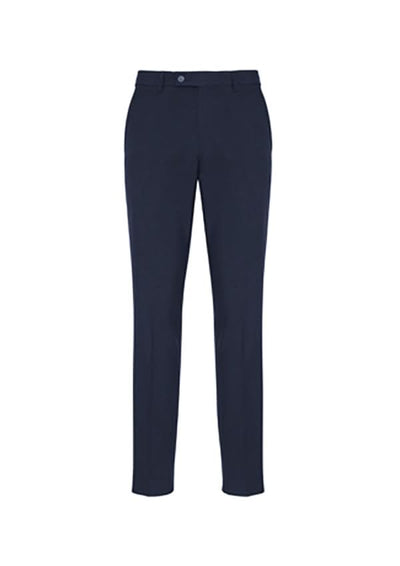 Mens classic slim BS720M pant: navy blue straight-leg trousers with subtle creasing