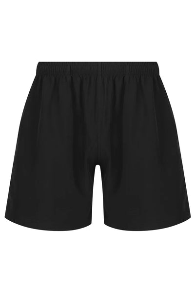 Black Mens Training Shorts with elastic waistband