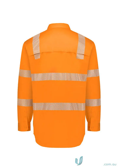 Orange VIC Rail Shirt with segmented reflective tape for all-day comfort