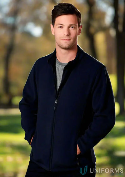 Navy blue zip-up jacket from Mildura Central JH-0762 mens polar workwear uniform
