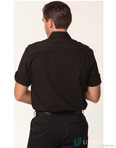 Black short-sleeved military shirt m7911 mens short benchmark SS military style