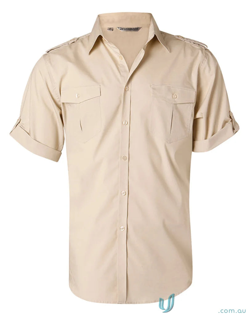 Khaki military shirt M7911 Mens Short Benchmark SS Military short-sleeved button-down shirt