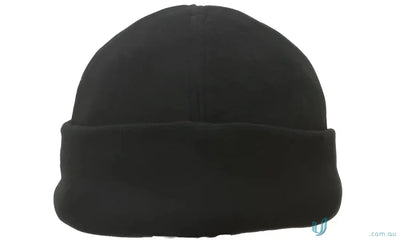 Black fleece beanie from Mirco Fleece Beanie collection, cozy fleece beanie for winter