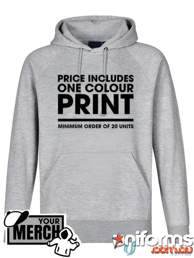 Gray fleecy hoodie from MOQ25 Printed ADULT Hoodie perfect for uniforms or workwear
