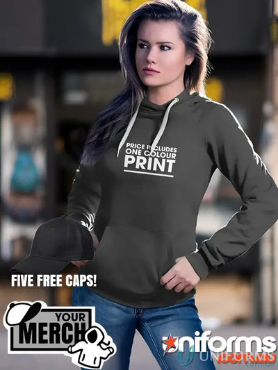 Gray hoodie with white drawstrings best for uniforms or casual workwear style