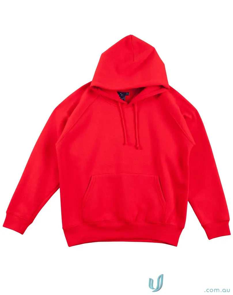 Red hooded sweatshirt from MOQ25 Printed LADIES Hoodie, perfect for casual wear or work uniforms
