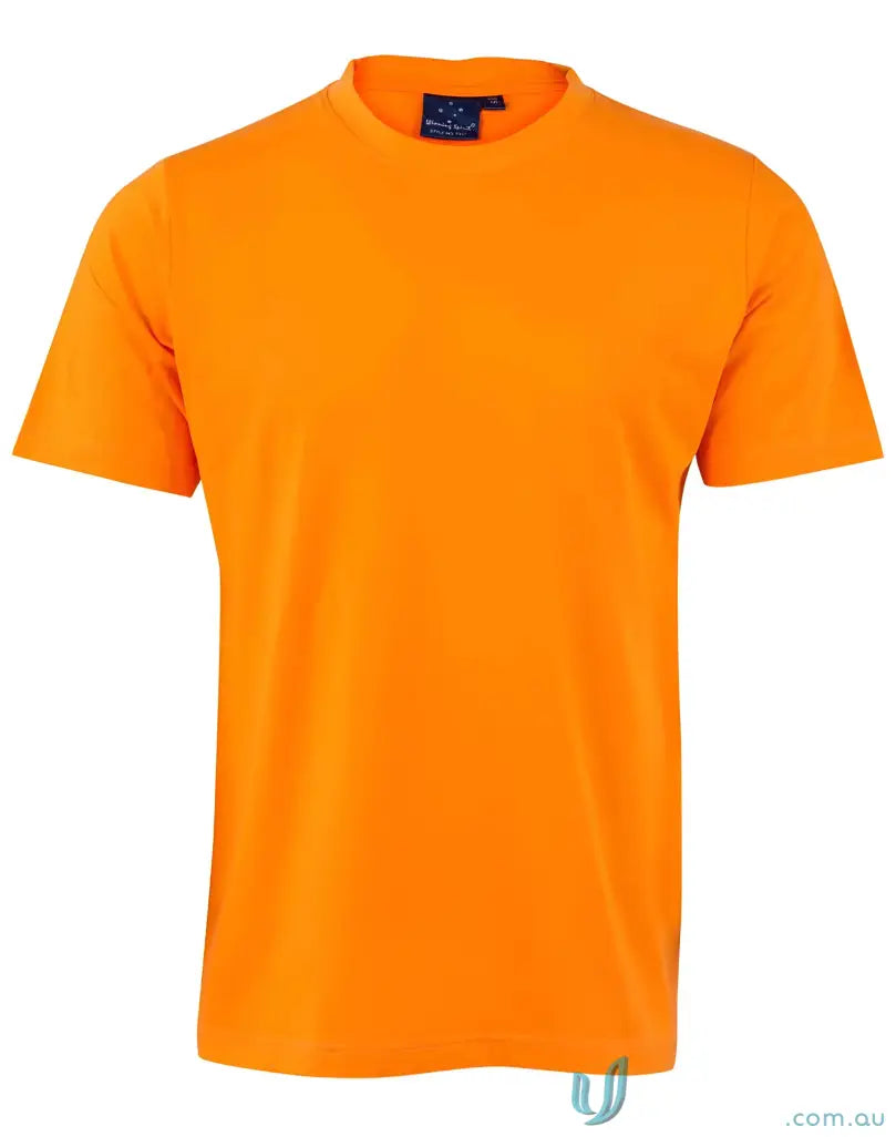 Orange short-sleeved T-shirt made from combed cotton for uniforms or workwear, MOQ25 Tee