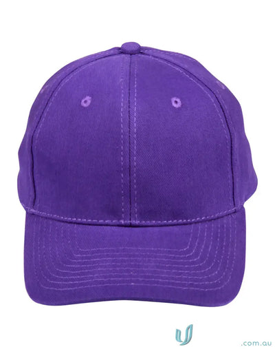 Purple baseball cap made of heavy brushed cotton, price includes embroidery from MOQ50