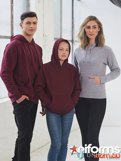 Three women in stylish printed hoodies, perfect for uniforms or workwear casual looks