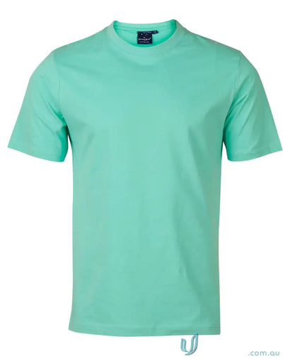 Mint green T-shirt made from combed cotton for youth uniforms or casual workwear