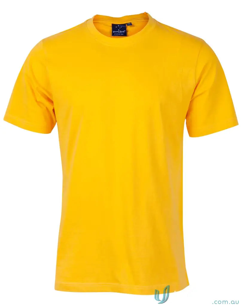 Yellow short-sleeved T-shirt made of combed cotton from MOQ50 Printed YOUTH Tee collection for uniforms and workwear