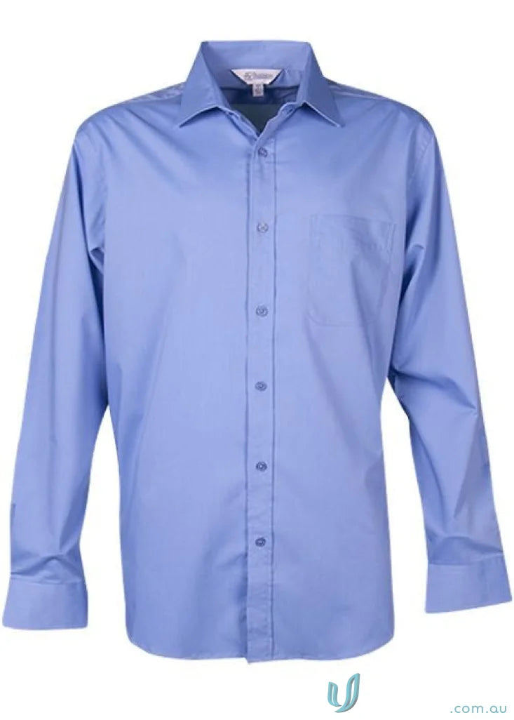 Light blue long-sleeved Mosman LS Shirt 1903L for casual or formal wear
