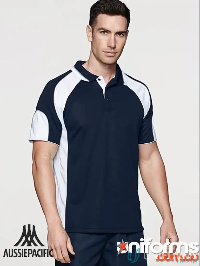 Navy and white Murray Polo shirt perfect for uniforms and workwear style