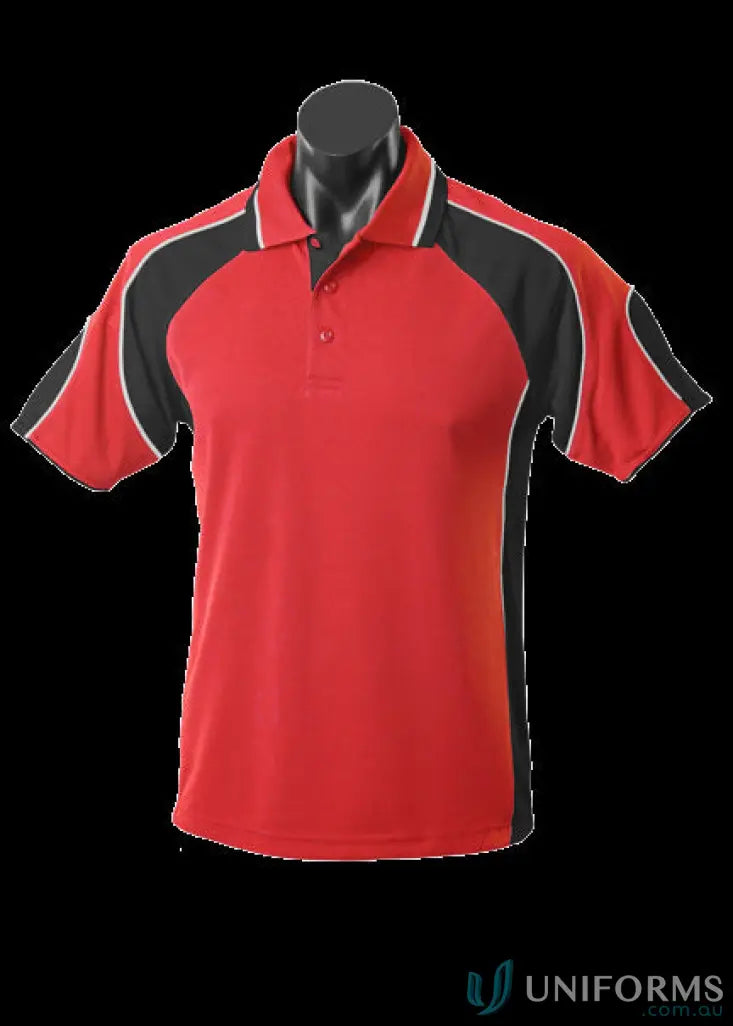Red and black Murray Polo shirt ideal for uniforms and workwear options