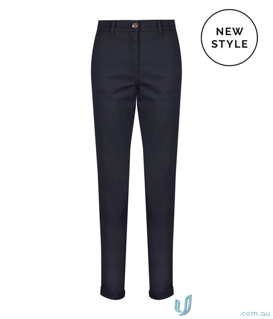 Navy blue women’s modern chino with tapered leg in Napier Womens Modern Chino Pant