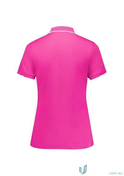NBCF Ladies Pink Polo shirt in bizcare women’s pink with a cute pink short sleeve style